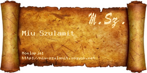 Miu Szulamit névjegykártya